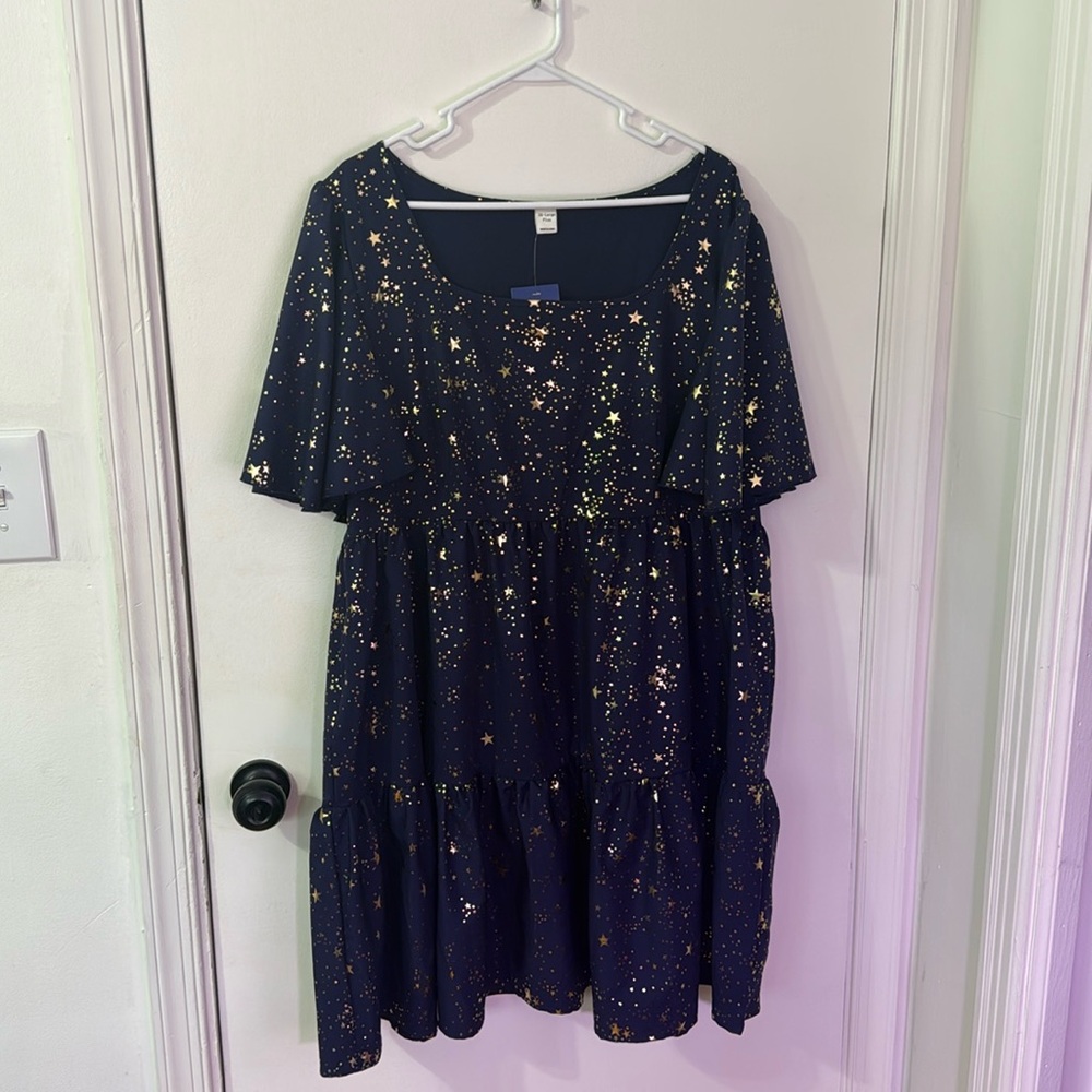 Women’s Plus Size Navy & Gold Star Dress - NWT - 3X